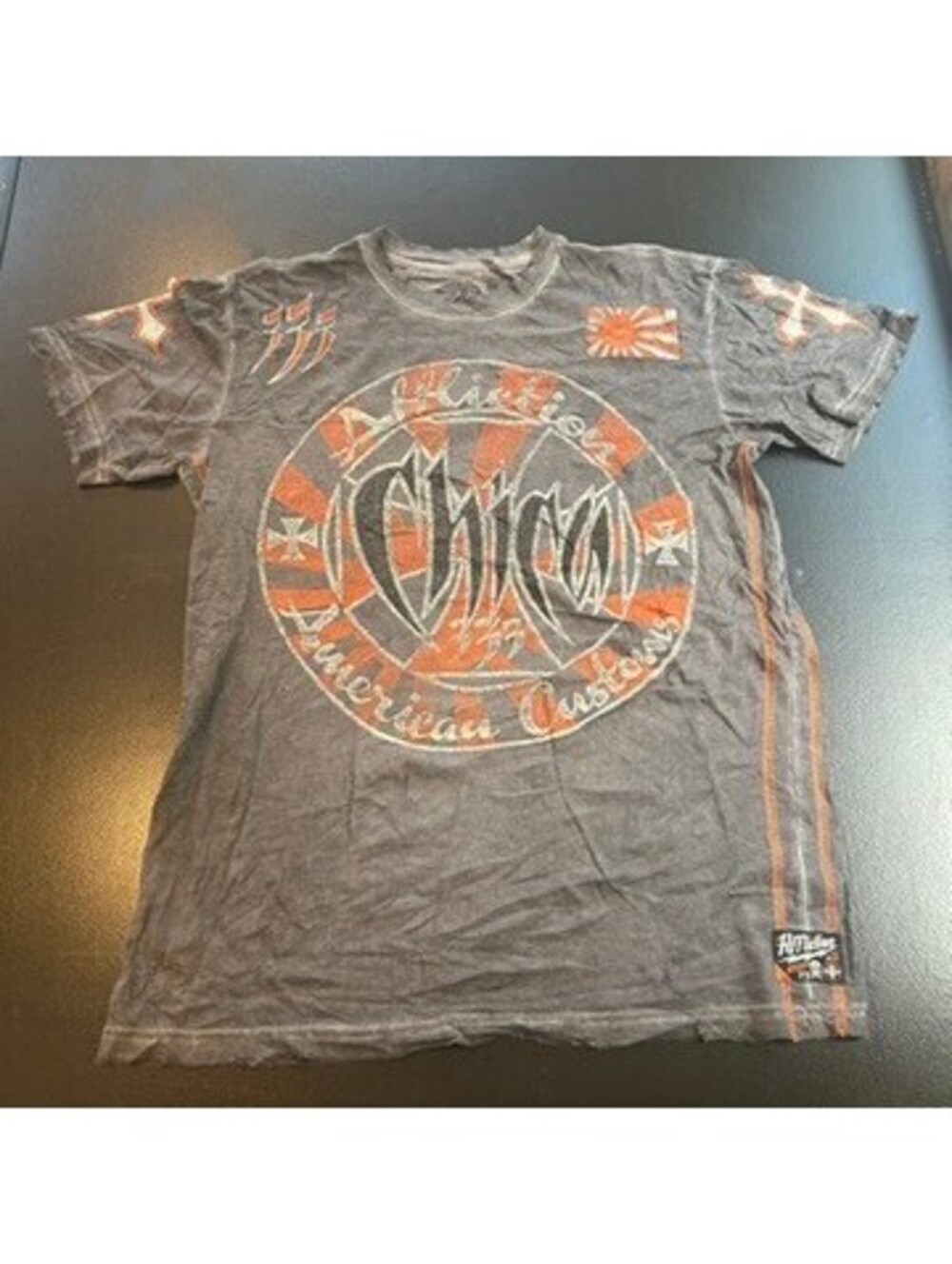 Vintage y2k Affliction Chicano gray graphic T-shirt